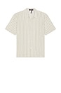 view 1 of 5 Relaxed Stripe Short Sleeve Shirt in Off White