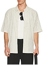 view 4 of 5 Relaxed Stripe Short Sleeve Shirt in Off White