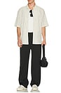 view 5 of 5 Relaxed Stripe Short Sleeve Shirt in Off White