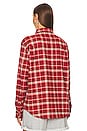 view 3 of 4 The Flannel Shirt in red & cream