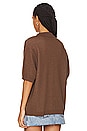 view 4 of 5 Short Sleeve Knit Shirt in Brown & Cream