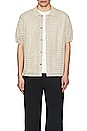 view 4 of 5 Open Knit Short Sleeve Shirt in Oatmeal