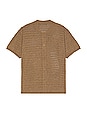 view 2 of 5 Open Knit Short Sleeve Shirt in Taupe