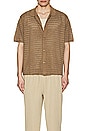 view 4 of 5 Open Knit Short Sleeve Shirt in Taupe
