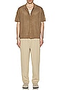 view 5 of 5 Open Knit Short Sleeve Shirt in Taupe