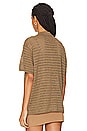 view 4 of 5 Open Knit Short Sleeve Shirt in Taupe