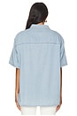 view 3 of 4 Short Sleeve Denim Shirt in Light Blue