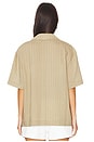 view 4 of 5 Vertical Stripe Short Sleeve Shirt in Taupe & Black