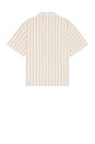 view 2 of 5 Textured Stripe Camp Shirt in White & Sand