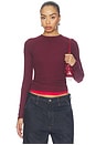view 1 of 4 Long Sleeve Tee in Burgundy