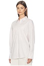 view 2 of 5 Poplin Button Up in Neutral Stripe