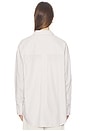 view 3 of 5 Poplin Button Up in Neutral Stripe