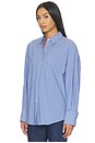 view 2 of 5 Poplin Button Up in Blue Stripe
