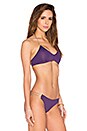 view 3 of 5 Kira Braid Bikini Top in Aubergine & Nude