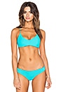 view 3 of 6 Ellie Reversible Halter Bikini Top in Royal Blue & Turquoise