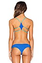 view 5 of 6 Ellie Reversible Halter Bikini Top in Royal Blue & Turquoise