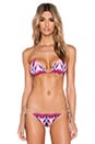 view 1 of 5 Inyo Braid Reversible Triangle Bikini Top in Berry Tie Dye & Nude
