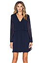 view 1 of 4 V-Neck Blouson Dress in Navy