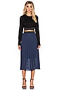 view 4 of 4 Pleated Midi Skirt in Navy
