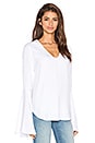 view 2 of 3 BLUSA MANGA CAMPANA in White