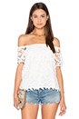 view 1 of 4 Off Shoulder Top in White Crochet