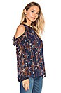 view 2 of 6 Downtown Lights Cold Shoulder Top in Navy Floral