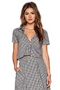 view 1 of 4 Button Front Shirt in Black & White Gingham