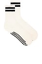 view 1 of 4 Striped Tube Grip Sock in Off White & Acad Navy