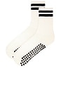 view 2 of 4 Striped Tube Grip Sock in Off White & Acad Navy