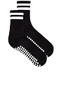 view 1 of 4 Striped Tube Grip Sock in Black White