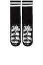 view 4 of 4 Striped Tube Grip Sock in Black White