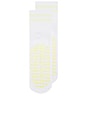 view 4 of 4 CALCETIN STRIPED HALF CREW in White & Baby Yellow