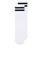 view 3 of 4 STRIPED TUBE GRIP SOCK 양말 in White & Navy