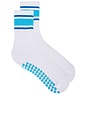 view 1 of 4 CHAUSSETTES MULTI STRIPE in White & Baby Blue Multi Stripe