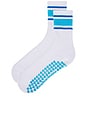 view 2 of 4 CHAUSSETTES MULTI STRIPE in White & Baby Blue Multi Stripe