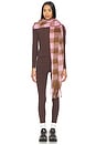 view 1 of 3 Highland Scarf in Pink Tulle & Brown Check