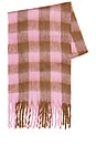 view 2 of 3 Highland Scarf in Pink Tulle & Brown Check