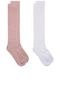 view 1 of 2 CHAUSSETTES SCRUNCH SOCK 2 PACK in Blanc White & Lilas