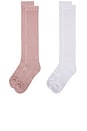 view 2 of 2 CHAUSSETTES SCRUNCH SOCK 2 PACK in Blanc White & Lilas