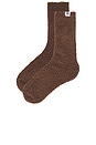 view 2 of 2 PLUSH LOUNGE SOCK 양말 in Chocolate Brown