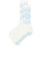 view 2 of 4 Fair Isle Grip Sock in Blanc White & Ice Blue