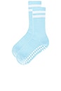 view 2 of 4 НОСОК STRIPED TUBE GRIP SOCK in Ice Blue & White