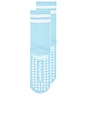 view 4 of 4 НОСОК STRIPED TUBE GRIP SOCK in Ice Blue & White