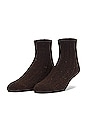 view 3 of 5 Wellbeing Embroidered Crew Sock in Choco Brn Heat Whte