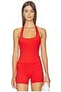 view 1 of 4 Flowwell Zoya Halter Tank in Poppy Red