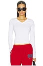 view 1 of 4 Estrella V Neck Shirt in White