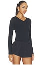 view 2 of 4 Estrella V Neck Shirt in Black