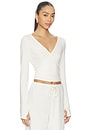 view 2 of 4 Reed Wrap Top in Blanc White