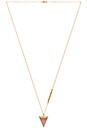 view 2 of 2 Crystal Triangle Long Necklace in Gold Rose Quartz