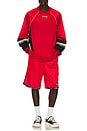 view 3 of 5 Sporty Football Jersey Shorts in Red
